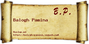 Balogh Pamina névjegykártya