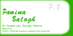 pamina balogh business card